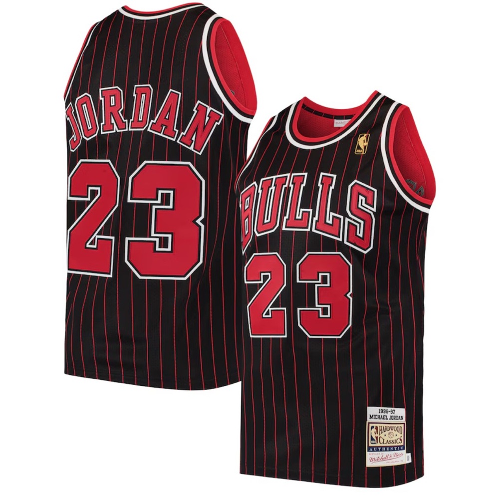 Mitchell & Ness Black and Red Striped Jersey